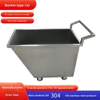 Carro de Acero Inoxidable de Grado Comercial para Carne y Vegetales, Marca HTS, Modelo HTS-LJ08, Carro de Limpieza para Hotel