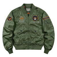 Blouson aviateur OEM conception personnalisée blouson d'aviateur unisexe à broderie zippée
