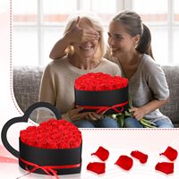 16 roses éternelles en forme de cœur, bouquet en boîte, cadeau longue durée pour la Saint-Valentin, la fête des mères, Noël, le Nouvel An - Angel