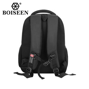 Boiseen Men's <b>Backpack</b> 15 Inches Black <b>Student</b> <b>Backpack</b> With Zipper Pocket For Leisure Travel - Product Image 3