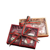 Festival joyeux noël mère saint valentin doux biscuit biscuit chocolat pâtisserie emballage boîte-cadeau avec fenêtre