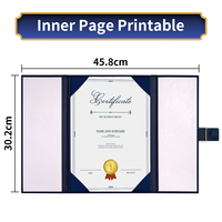 Carpeta de Cuero PU con Grabado Personalizado para Certificados, Tapa para Diploma de Graduación con Emblema Metálico