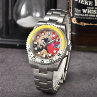 Montre mécanique de mode personnalisée avec cadran Vague de Kanagawa, GMT, 40 mm, acier inoxydable, montre de plongée étanche, lumineuse, automatique, date automatique