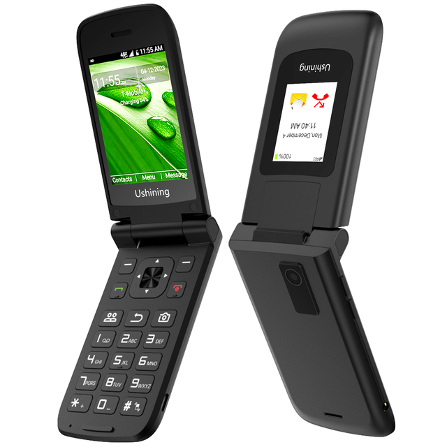 Wholesales 4G Flip Mobile Phone Text to Voice Dual Screen 2.8/1.77 Inch Feature Phone Unlocked Big Button for Seniors