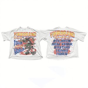 T-shirts pour hommes vintage personnalisés en coton/fibre de bambou, coupe classique, manches courtes, respirants, décontractés, tissu tricoté premium vieilli - Product Image 3