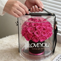 Bouquet de fleurs éternelles pour la Saint-Valentin, déclaration d'amour, cadeau d'anniversaire, meilleurs amis, avec roses à l'histoire, cylindre en forme de cœur