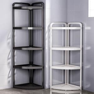 Étagère de rangement pour toilettes moderne et écologique, design triangulaire multi-niveaux du sol au plafond pour la salle de bain - Product Image 1