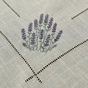 Hand Embroidery Table Cloth Table Fabric Cutwork 100% Cotton Embroidered Tablecloth