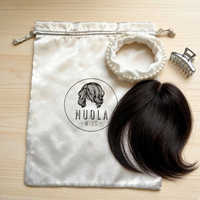 Sac de luxe en soie pour cheveux, chaussures, perruques, anti-poussière, en satin, avec logo personnalisé imprimé, sac à cordon en soie, pochette à bijoux, collier