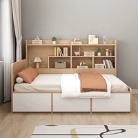Meubles de chambre à coucher en bois de style moderne et luxueux, lit pour enfant en bois blanc rose pour fille, pour villa en Amérique du Sud