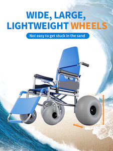 Silla de ruedas de playa todo terreno, carro acuático para deslizarse a través de la arena y el mar en neumáticos de globo - Product Image 3