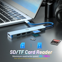 Hub USB C Multipuerto VCOM de 5 Gbps, Estación de Acoplamiento para Computadora, HDMI 4K, Carga PD3.0 de 100 W, Lector de Tarjetas SD y TF