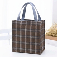 Sac fourre-tout à carreaux sur mesure, grande capacité, en tissu imperméable avec doublure TC, idéal pour les trajets quotidiens et les repas.