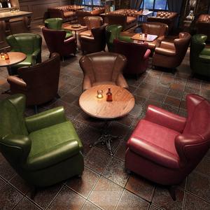 طاولة طعام معدنية مع كراسي أريكة عتيقة في البار لأثاث المطاعم التجارية - Product Image 2