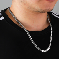 Collier chaîne maille ronde en acier inoxydable pour homme, style Hip Hop, chaîne Rolo, étanche, anti-ternissement, bijoux streetwear quotidiens
