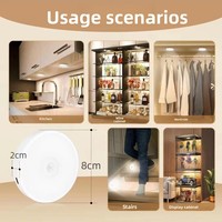 Lumière de plafond LED moderne à détecteur de mouvement rechargeable par USB, télécommande, trois couleurs, lumière de nuit magnétique pour salon
