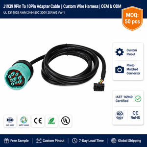สายอะแดปเตอร์ J1939 9 พิน แบบ Deutsch Type 2 สำหรับรถบรรทุกหนัก สำหรับการวินิจฉัย  OEM ODM ขายส่ง - Product Image 1