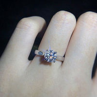 Bijoux de fiançailles en argent Sterling 925 cadre classique coupe ronde Zircon cubique femmes bague de mariage