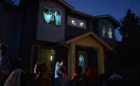 Projection arrière holographique pour décorations numériques d'Halloween, écran de projection virtuel et d'Halloween