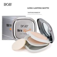 Poudre libre pressée double couche mate exclusive transfrontalière pour fixer le maquillage, contrôle du sébum, longue tenue, couvrante