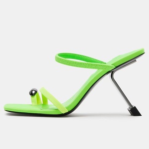 Sandalias de Tacón Alto para Mujer, Elegantes y Coloridas, en Verde - Product Image 1