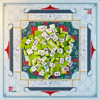 Mahjong américain de luxe 160 tuiles, en acrylique vert citron gravé 4 couches, édition Pivoine Impériale pour club social d'élite