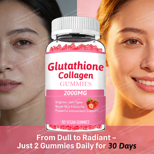 มีสินค้าในเดือนมีนาคม OEM แอล-กลูตาไธโอน วิตามินกัมมี่ บำรุงผิวขาวกระจ่างใส คอลลาเจน บำรุงผม ผิว และเล็บ 60 เม็ด - Product Image 2