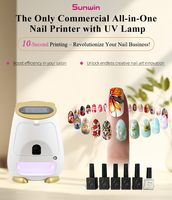 Sunwin 3D entièrement automatique numérique Ai Nail Art Fournisseurs d'imprimantes commerciales pour ongles Machine d'impression pour ongles de doigt pour salon