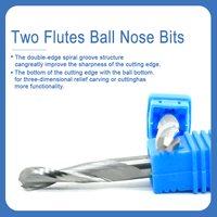 Fraise en bout à nez de boule 3.175mm 4mm 6mm pour outil de coupe de bois Cnc Router Bits Cutter 4mm 6mm Ball Nose Bit