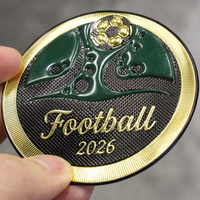 Écussons personnalisés avec logo en relief 3D, impression par transfert thermique en métal argenté, transfert DTF, étiquettes souples en TPU pour casquettes de football
