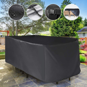 Customized Size Logo Waterproof Uv Proof 210d Polyester Outdoor Furniture <strong>Cover</strong> <strong>Patio</strong> <strong>Table</strong> <strong>Cover</strong> With Cord Fastener - Product Image 6
