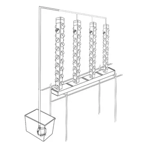 Um um novo estufa agrícola rotativo aeroponic cultivo jardim vertical hidropônico torre vertical