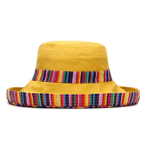 Women's Wide Brim Sun Hat Bucket Hat Breathable Foldable Sun Protection Face Covering Ethnic Pattern Summer Outdoor Hat - Product Image 5