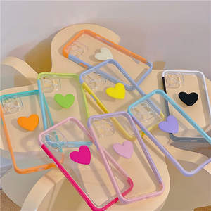 Per <span class=keywords><strong>iphone</strong></span> 12 13 11 custodia tpu clear 3D colorful love heart per <span class=keywords><strong>iphone</strong></span> x xs max <span class=keywords><strong>xr</strong></span> custodia <span class=keywords><strong>cover</strong></span> posteriore trasparente - Product Image 1