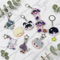 Porte-clés en acrylique personnalisés sur le thème des étoiles, inspirés des dessins animés d'anime, comme cadeaux.