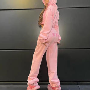 Broderie personnalisée Sweat à capuche zippé Boxy French Terry Surdimensionné Distressed Survêtement à capuche Survêtement - Product Image 3