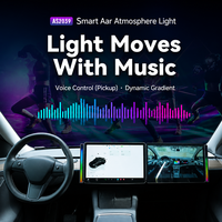 Lumière d'ambiance de voiture avec détection vocale et synchronisation rythmique, alimentation USB Type-C, dégradé dynamique multi-mode, décoration pour toutes les voitures, vente en gros