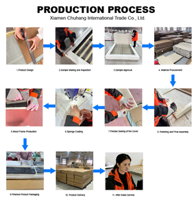 <span class=keywords><strong>Lit</strong></span> plateforme sophistiqué et réglable en velours gris anthracite avec tête <span class=keywords><strong>de</strong></span> <span class=keywords><strong>lit</strong></span> capitonnée en losanges profonds et garniture à clous - Product Image 6