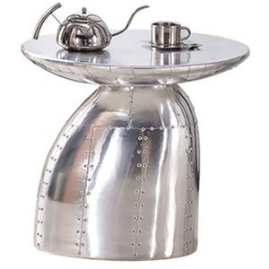 <span class=keywords><strong>Mesa</strong></span> <span class=keywords><strong>de</strong></span> Centro Industrial Estilo Aviador, Baúl <span class=keywords><strong>de</strong></span> Vapor Antiguo <span class=keywords><strong>de</strong></span> Aluminio Plateado, <span class=keywords><strong>Mesa</strong></span> Auxiliar <span class=keywords><strong>Redonda</strong></span> para Sala <span class=keywords><strong>de</strong></span> Estar, Mueble <span class=keywords><strong>de</strong></span> Diseño Único - Product Image 5