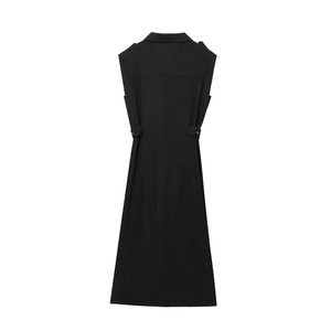 PB&ZA Femme 2026 Nouvelle Robe MIDI Chic et Tendance en Lin, Style Flûte, Vintage, Sans Manches, Robes Féminines Vestidos Robe Mujer - Product Image 3