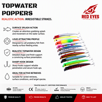 REDEYES PL-17 17g Leurre Artificiel Dur ABS Type Popper pour Pêche en Surface (Bar et Maquereau) en Rivière avec Hameçons