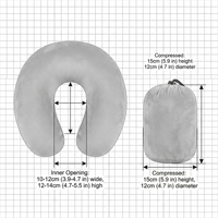 Oreiller de voyage ergonomique en mousse à mémoire de forme en forme de U, coussin doux et confortable en éponge de cellulose écologique pour la sieste et le soutien