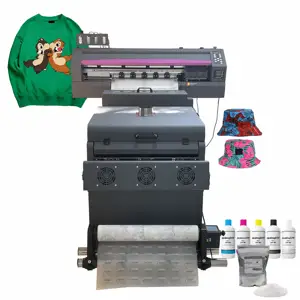 2 I3200 Kopf 60cm Digital Pigment Ink Pet Film Großer Dtf-Drucker und Shake Powder Machine