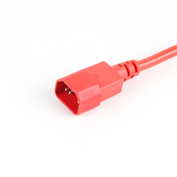 Câble d'alimentation certifié VDE H05VV-F 3G1.5 2M rouge avec connecteur IEC C15 + prise C14