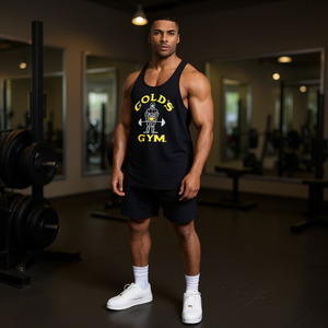 เสื้อกล้ามออกกำลังกายผู้ชาย Gold's Gym สีดำ ผ้าฝ้าย แห้งเร็ว ระบายอากาศได้ดี ทรงเข้ารูป เหมาะสำหรับการฝึกกล้ามเนื้อ - Product Image 2