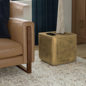 Refined Metal Contemporary Coffee <b>Table</b> Modern Living Room Furniture Metal Frame Hammered Finish - Product Image 1