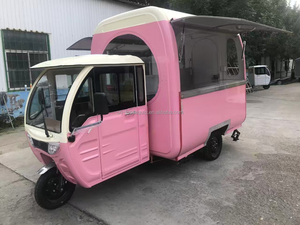 Camion de nourriture électrique rose à 3 roues, chariot mobile pour boissons, camion de café de rue à vendre, tricycle électrique pour la vente de nourriture - Product Image 4