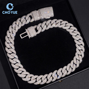 Cadena cubana de 20 mm con diamantes de moissanita VVS, estilo hip hop, de plata de ley 925, joyería de moda. - Product Image 5