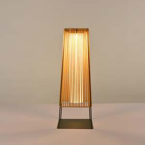Lampe <span class=keywords><strong>de</strong></span> sol extérieure moderne en métal et plastique tressé, applique murale pour villa, jardin, patio, éclairage minimaliste <span class=keywords><strong>de</strong></span> style architectural en rotin - Product Image 4