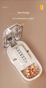 Distributeur de pilules multi-compartiments pour la maison, coupe-pilules avec logo personnalisé en acier inoxydable à lame cachée - Product Image 4